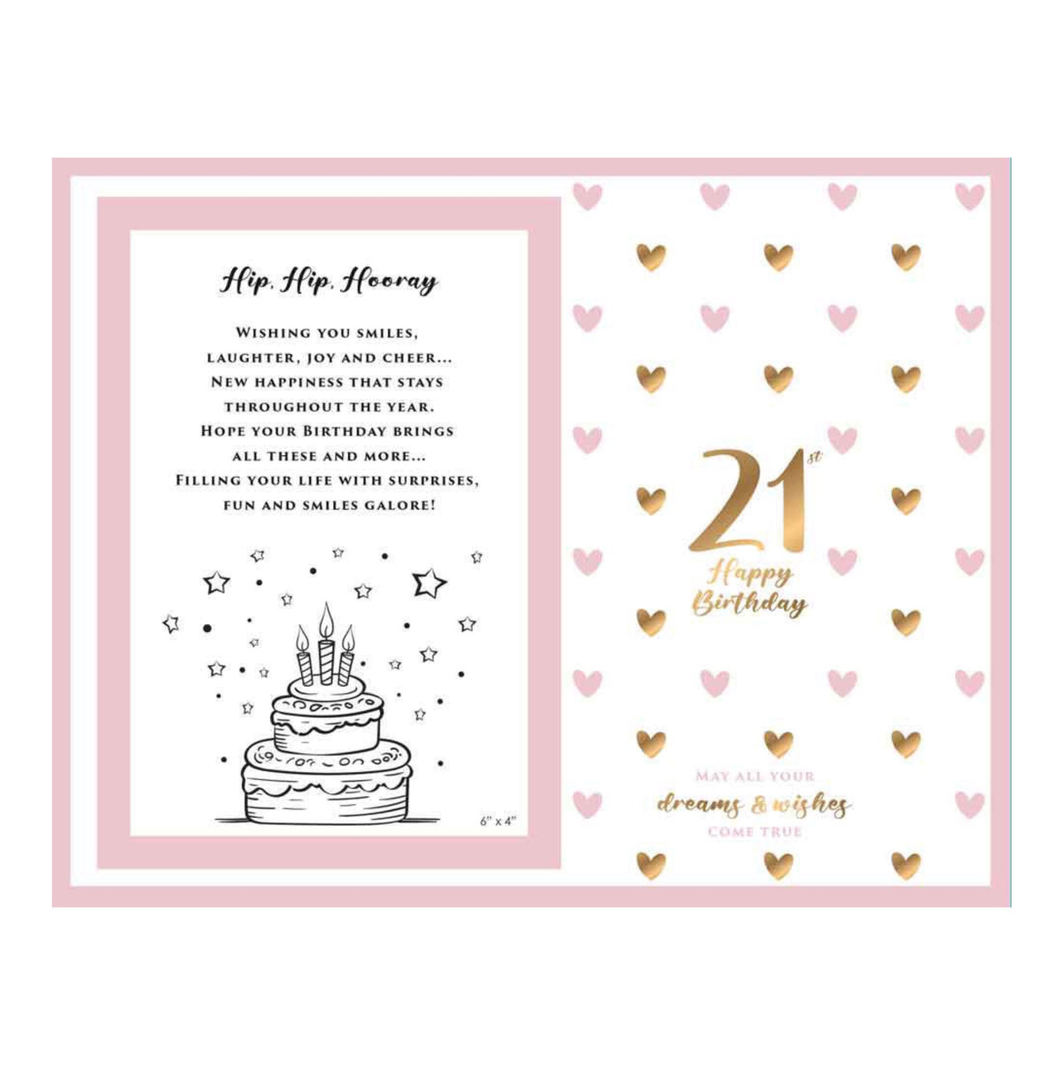 Birthday Photo Frame Glass Sweet Hearts 21st