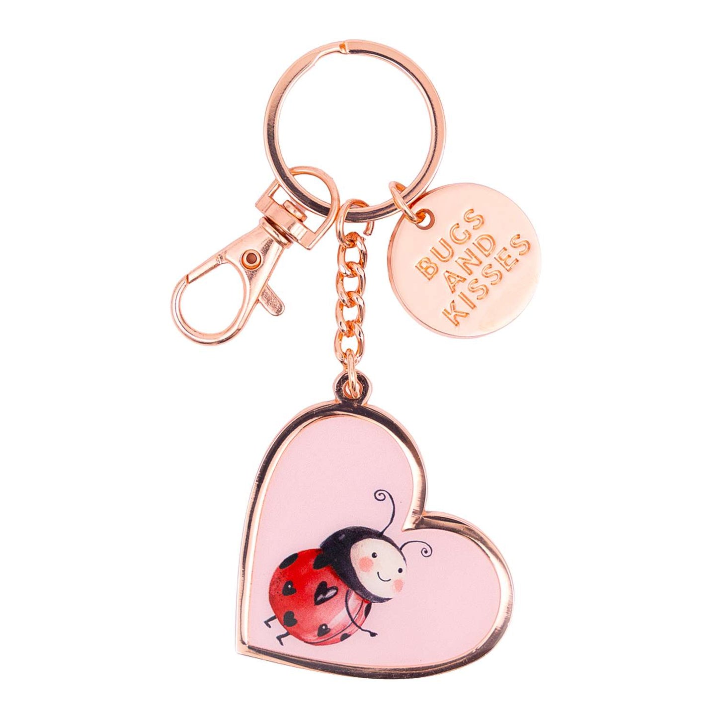 Valentine's Day Ladybug Keyring "Bugs and Kisses"