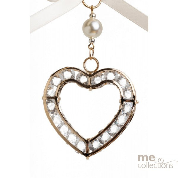 Wedding Charm Crystal Heart in Gold