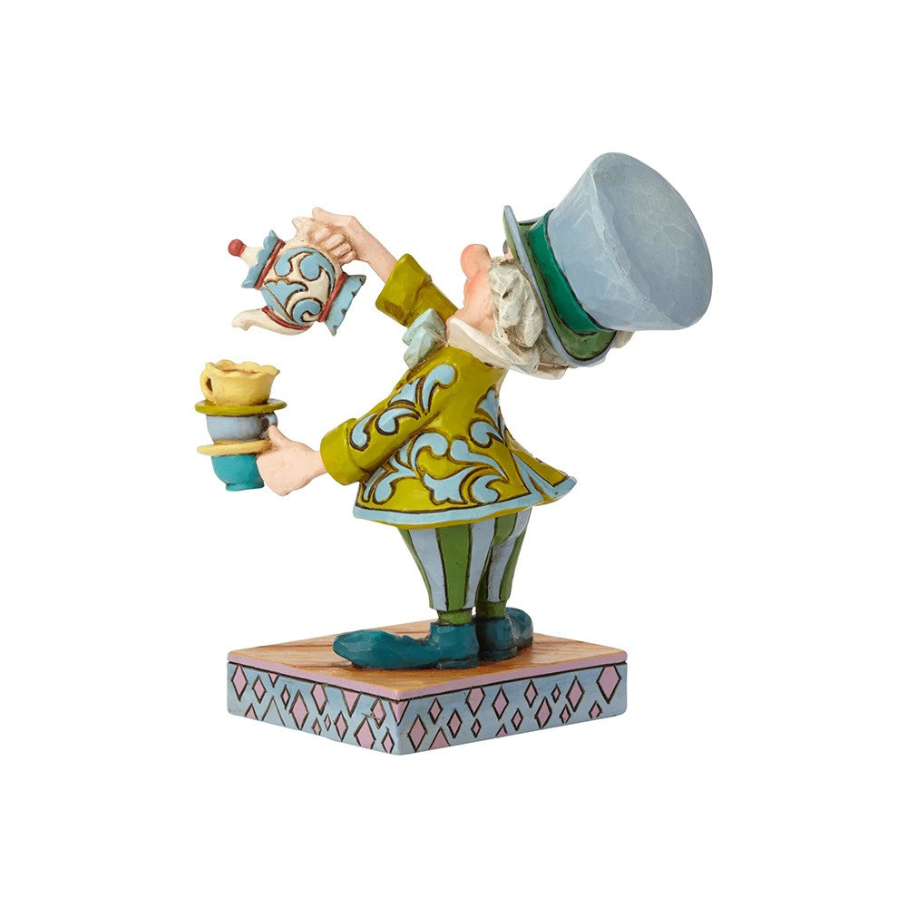 DISNEY TRADITIONS BY JIM SHORE MAD HATTER WITH TEA CUPS A SPOT OF TEA 12.5CM