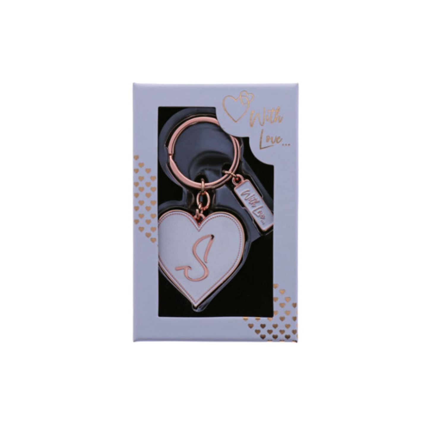 INITIAL KEYRING "S" IN ROSE GOLD