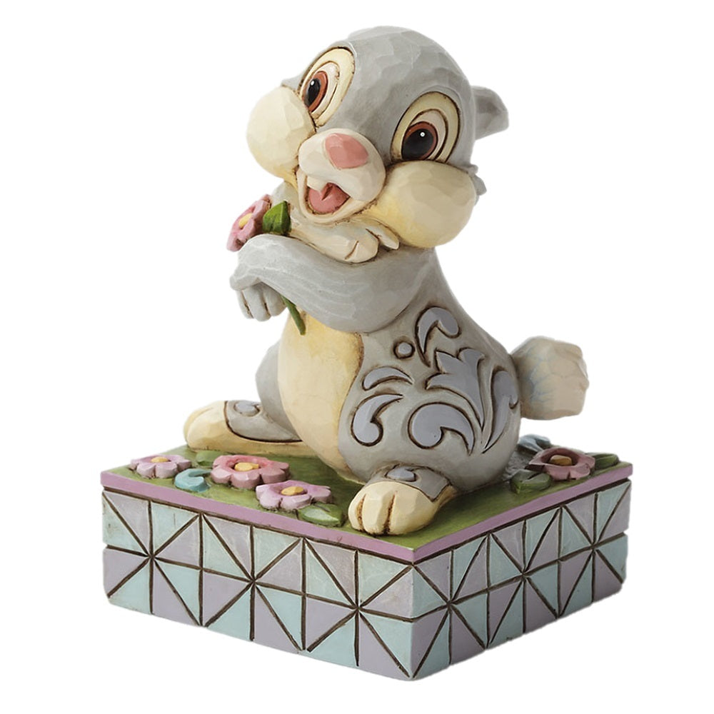 DISNEY TRADITIONS BY JIM SHORE BAMBI SPRING HAS SPRUNG THUMPER WITH FLOWER PERSONALITY POSE