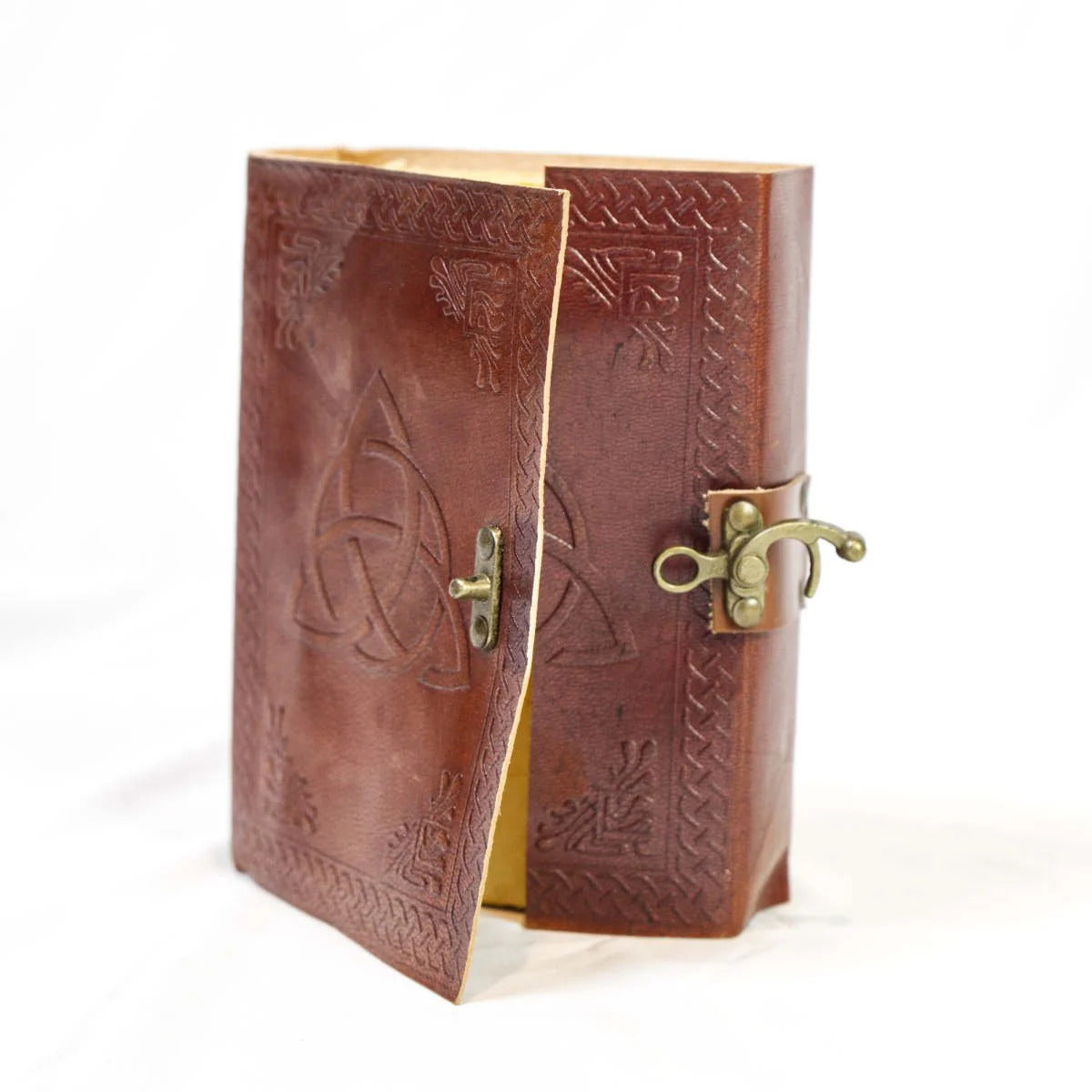 Leather Journal Parchment Style Paper Swirl Design