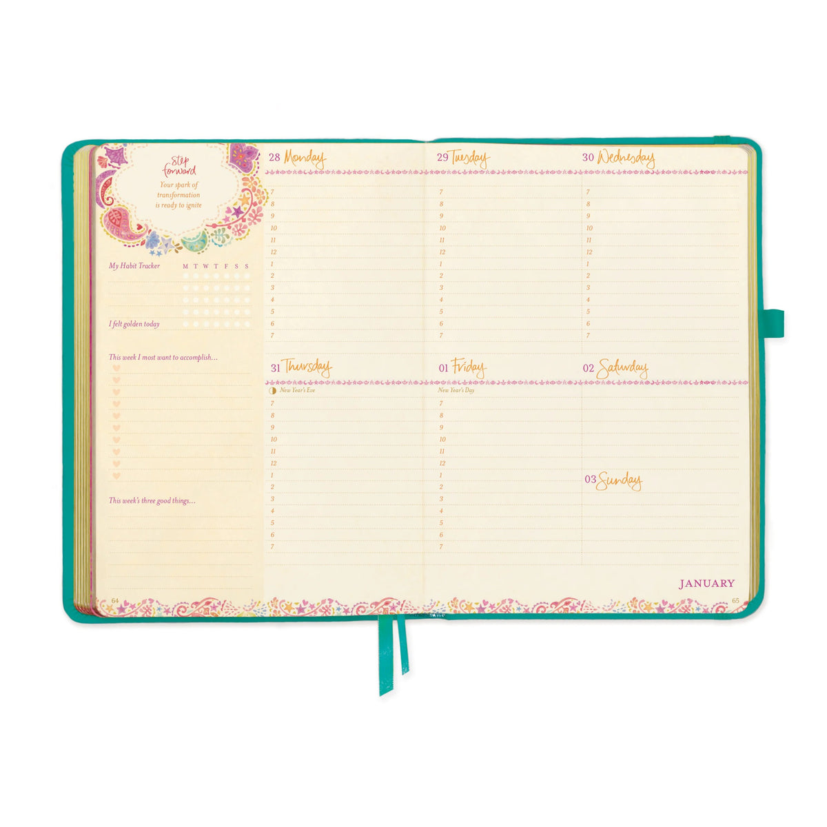 Intrinsic 2027 Diary Planner The Year For Abundance - Turquoise Twist