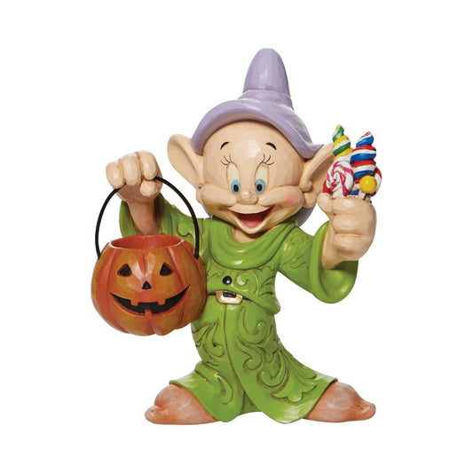 DISNEY TRADITIONS BY JIM SHORE HALLOWEEN DOPEY TRICK-OR-TREATING