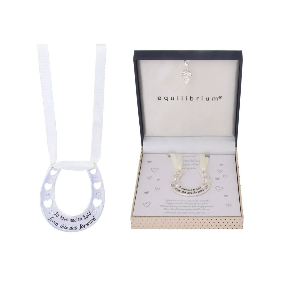 Equilibrium Silver Wedding Horse Shoe With Verse
