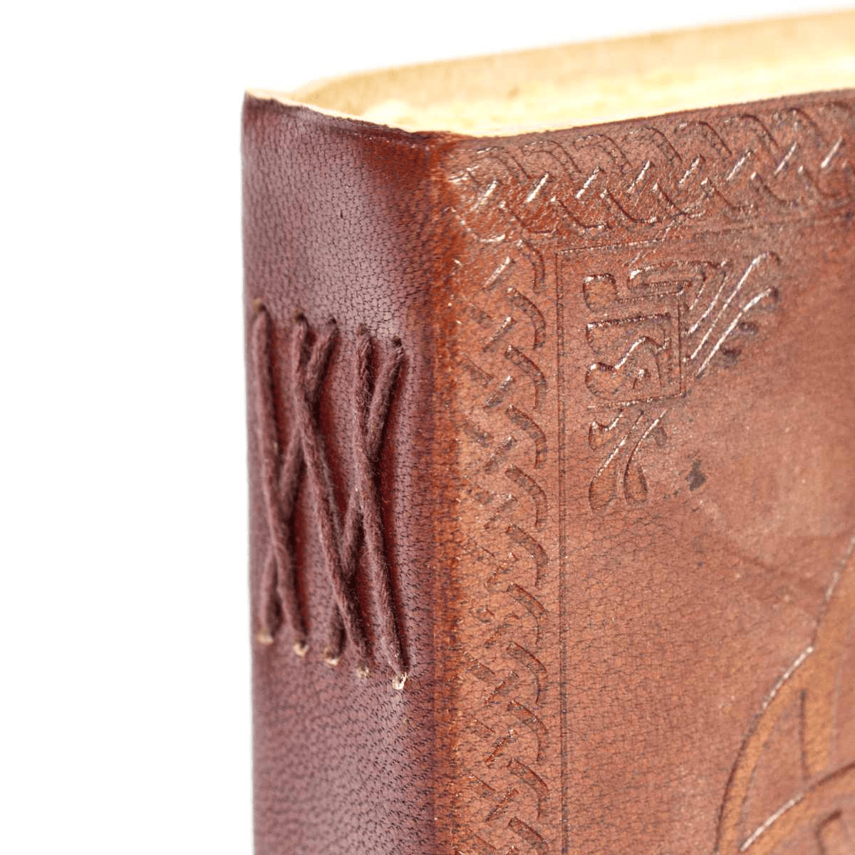 Leather Journal Parchment Style Paper Swirl Design