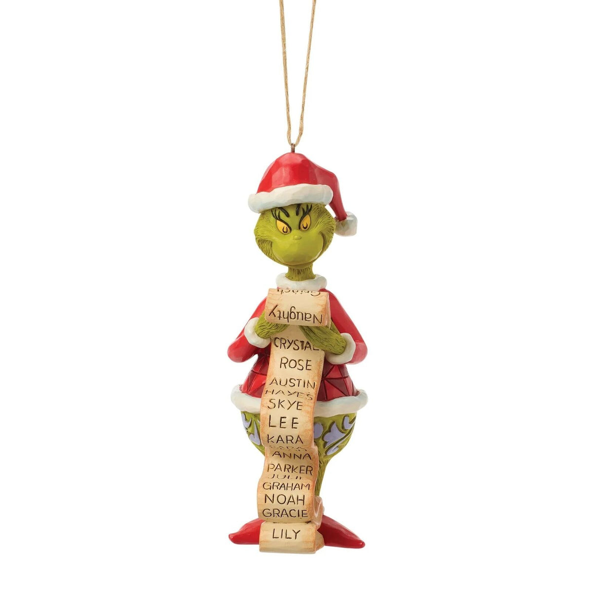 The Grinch By Jim Shore Grinch With List Hanging Ornament