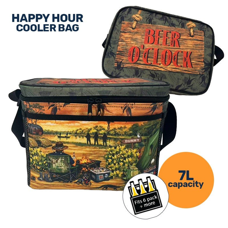 Lisa Pollock Cooler Bag Camping "Beer O'Clock"