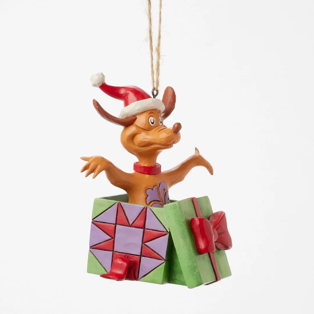 THE GRINCH BY JIM SHORE HANGING ORNAMENT MAX IN PRESENT 10CM