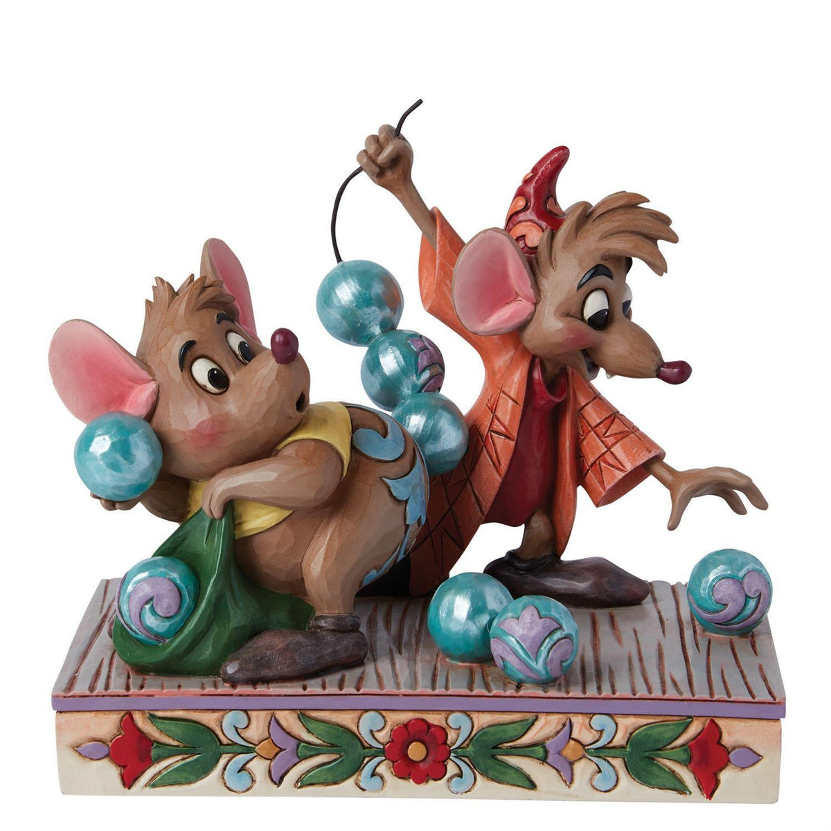 DISNEY TRADITIONS BY JIM SHORE JAQ & GUS WITH BEADS