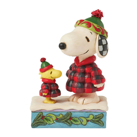 Peanuts By Jim Shore Snoopy & Woodstock In Puffer Jackets