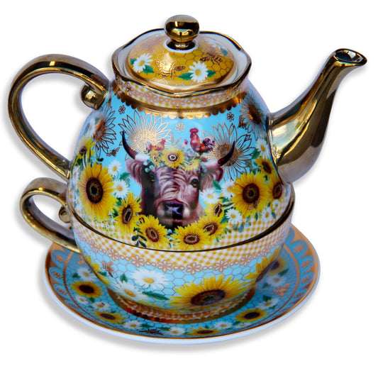 Lisa Pollock Ceramic Tea For One Set In Gift Box Country Collection