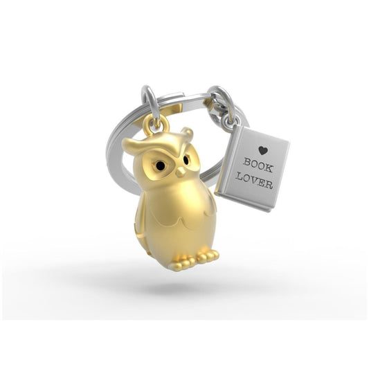 METALMORPHOSE KEYCHAIN OWL & BOOK