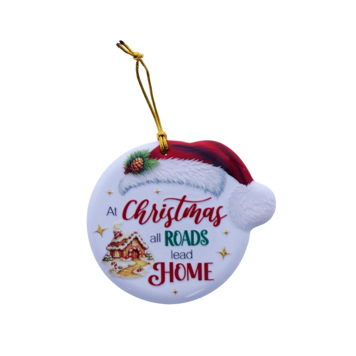 Christmas Sentiment Ceramic Plaque All Roads Lead Home