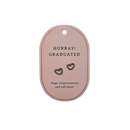 SWEETHEART GRADUATION SILVER EARRINGS
