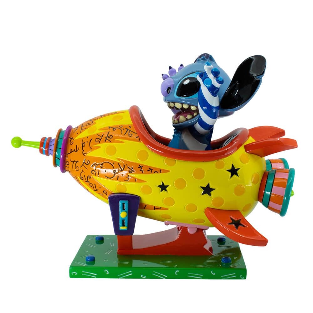 DISNEY BRITTO STITCH IN ROCKET SHIP LARGE FIGURINE