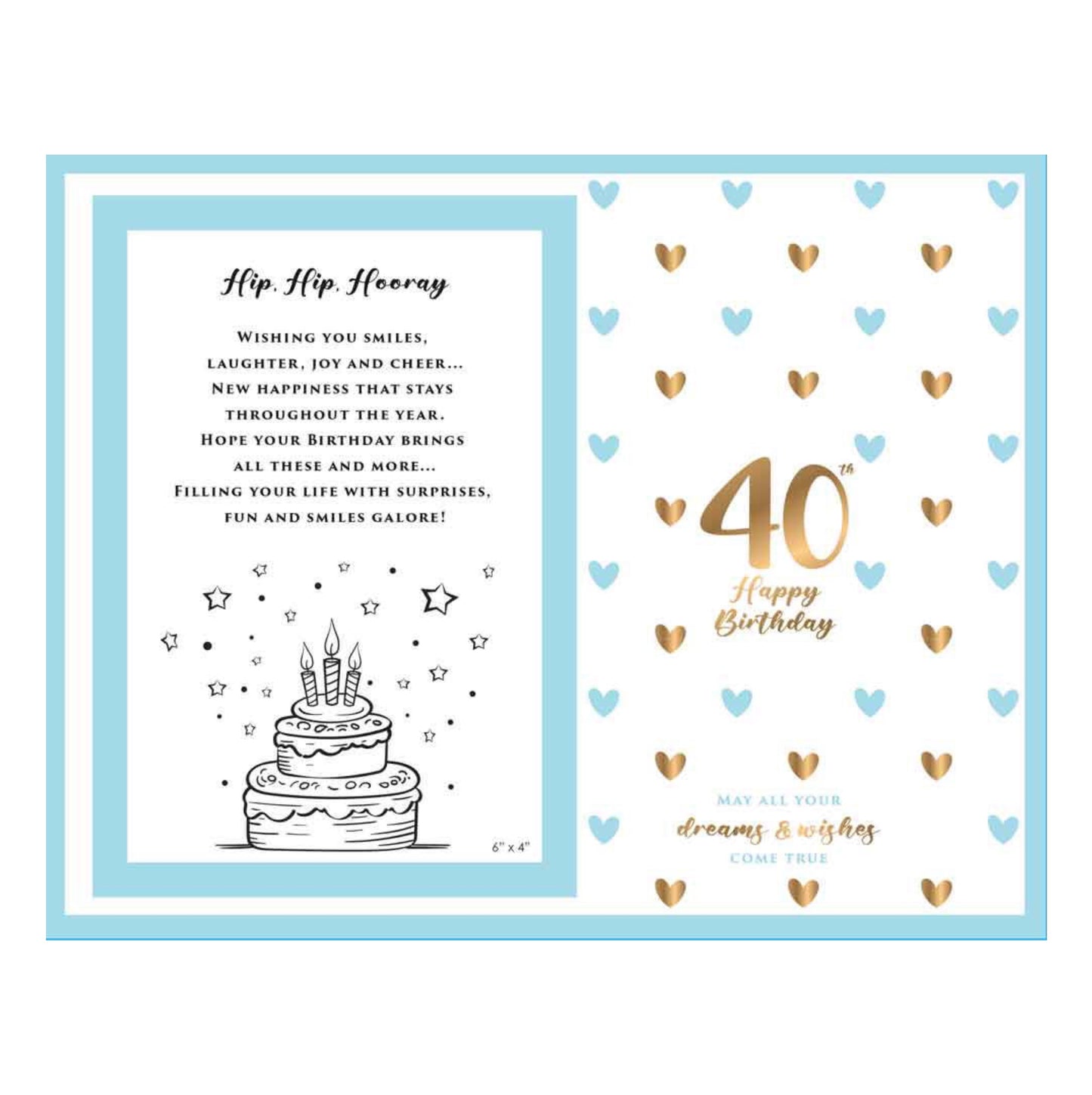Birthday Photo Frame Glass Sweet Hearts 40th