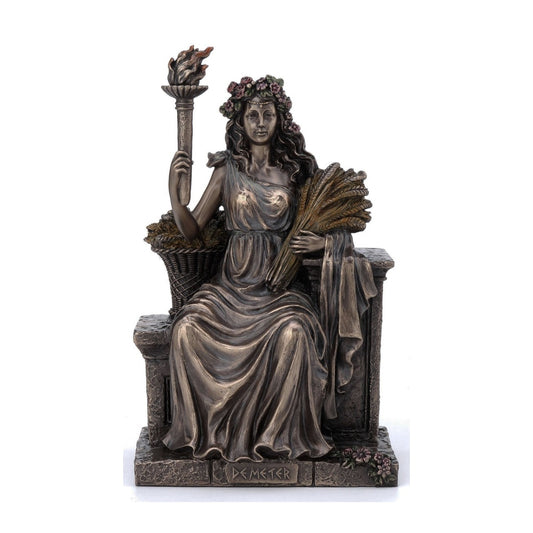 VERONESE DESIGNS BRONZE DEMETER FIGURINE 23CM