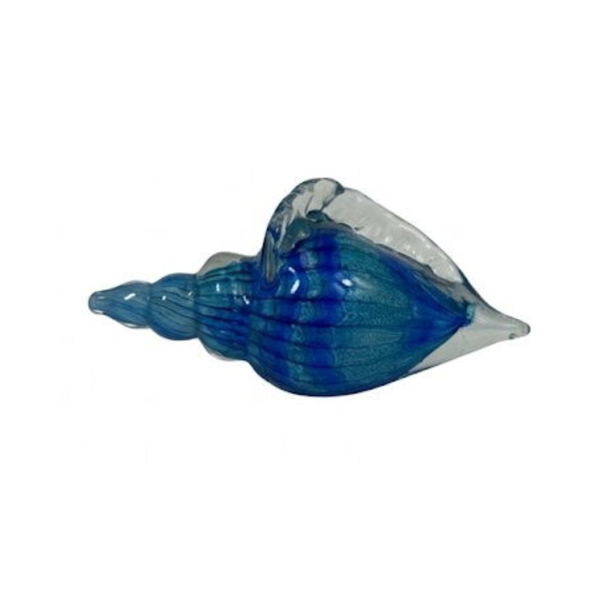 ZIBO ART GLASS COASTAL SHELL BLUE