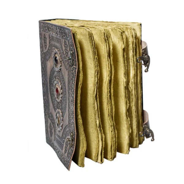 Leather Journal Parchment Style Paper With Three Stones