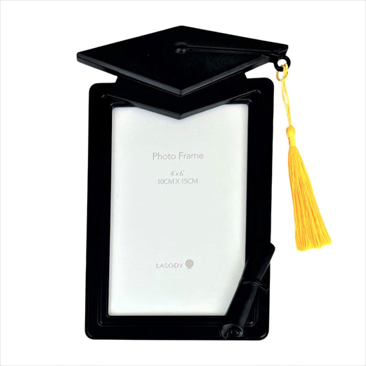 PHOTO FRAME BLACK GRADUATION CAP 4X6