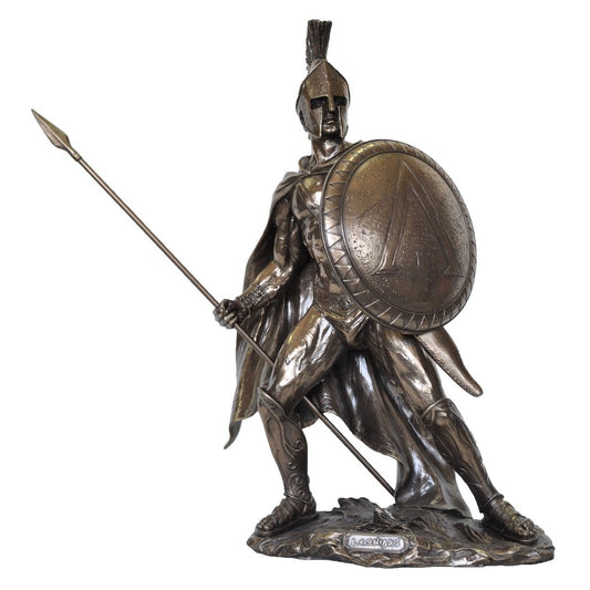 VERONESE DESIGN FIGURINE BRONZE KING LEONIDAS FIGURINE 33CM