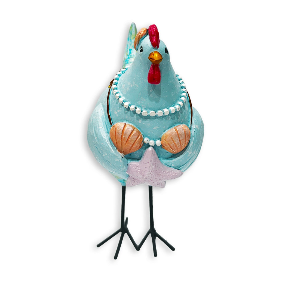 RESIN CHICKEN FIGURINE MELODY "CLUCK LESS... MERMAID MORE"