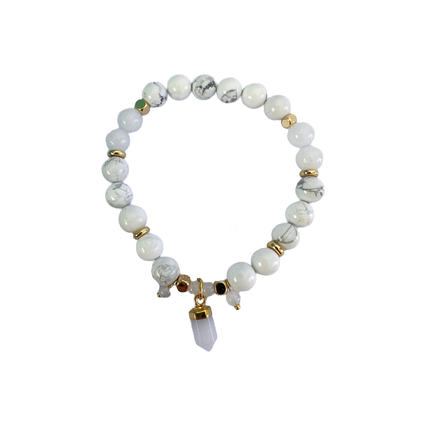 Lisa Pollock Crystal Point Bracelet In Case Howlite