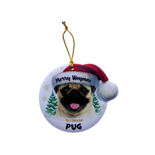 Christmas Sentiment Ceramic Plaque Dog Pug