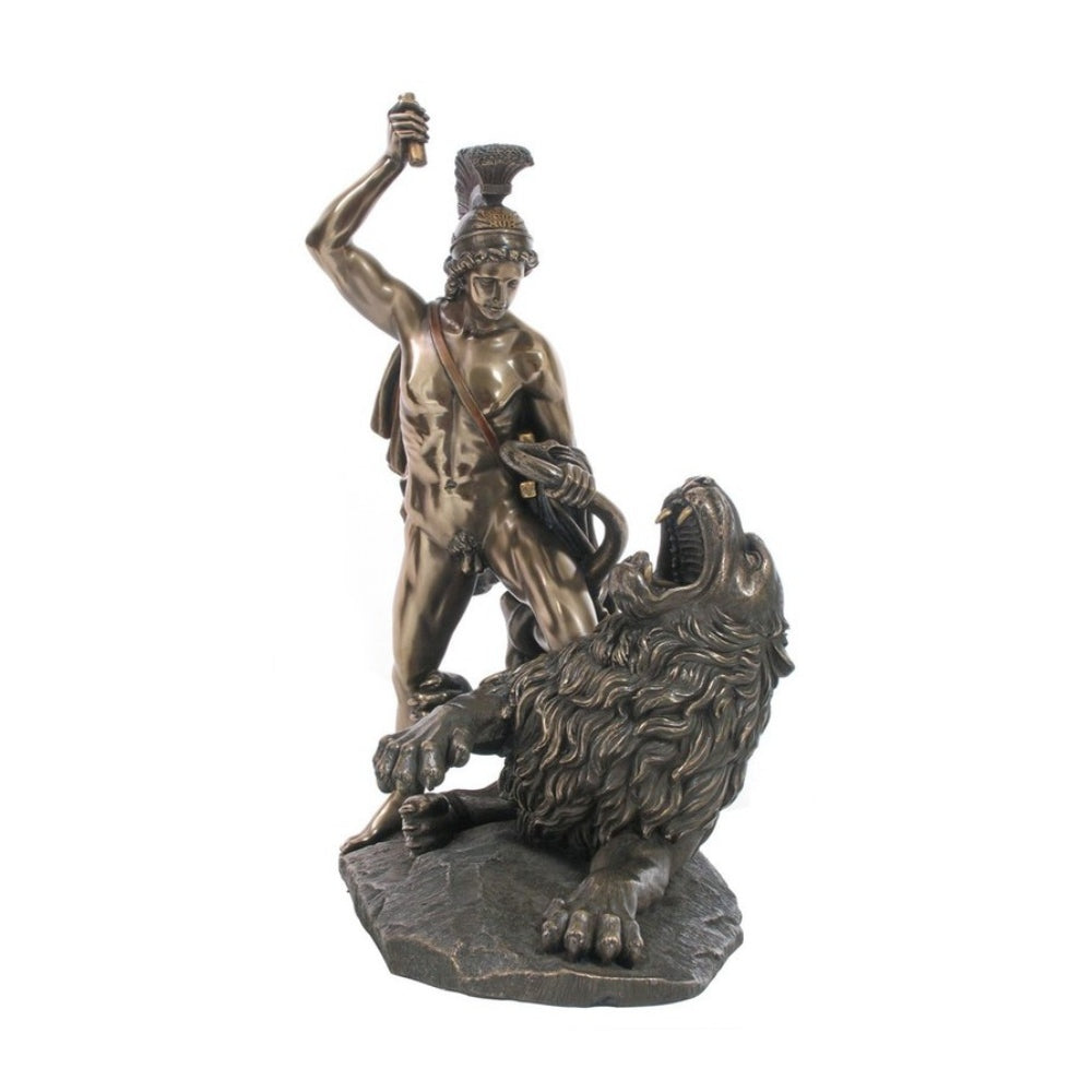 VERONESE DESIGNS BRONZE BELLEROPHON FIGHTING CHIMAERA FIGURINE 31CM