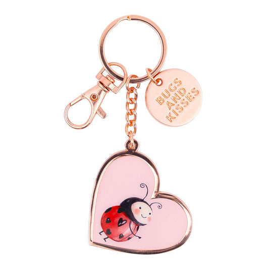 Valentine's Day Ladybug Keyring "Bugs and Kisses"
