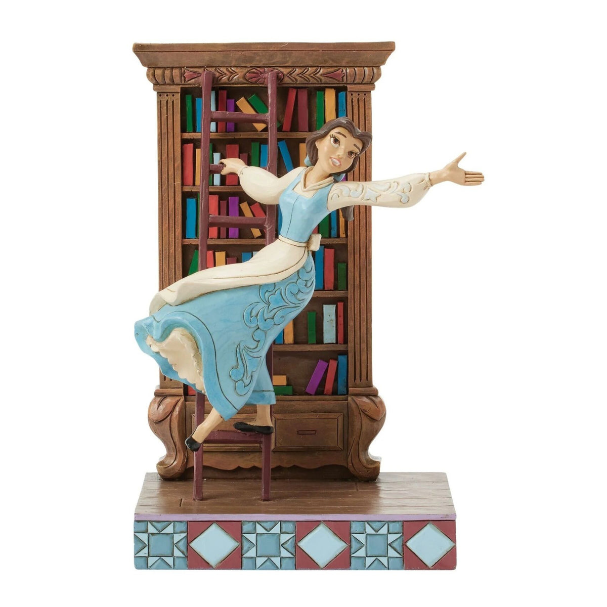 DISNEY TRADITIONS BY JIM SHORE BELLE WITH BOOKSHELF