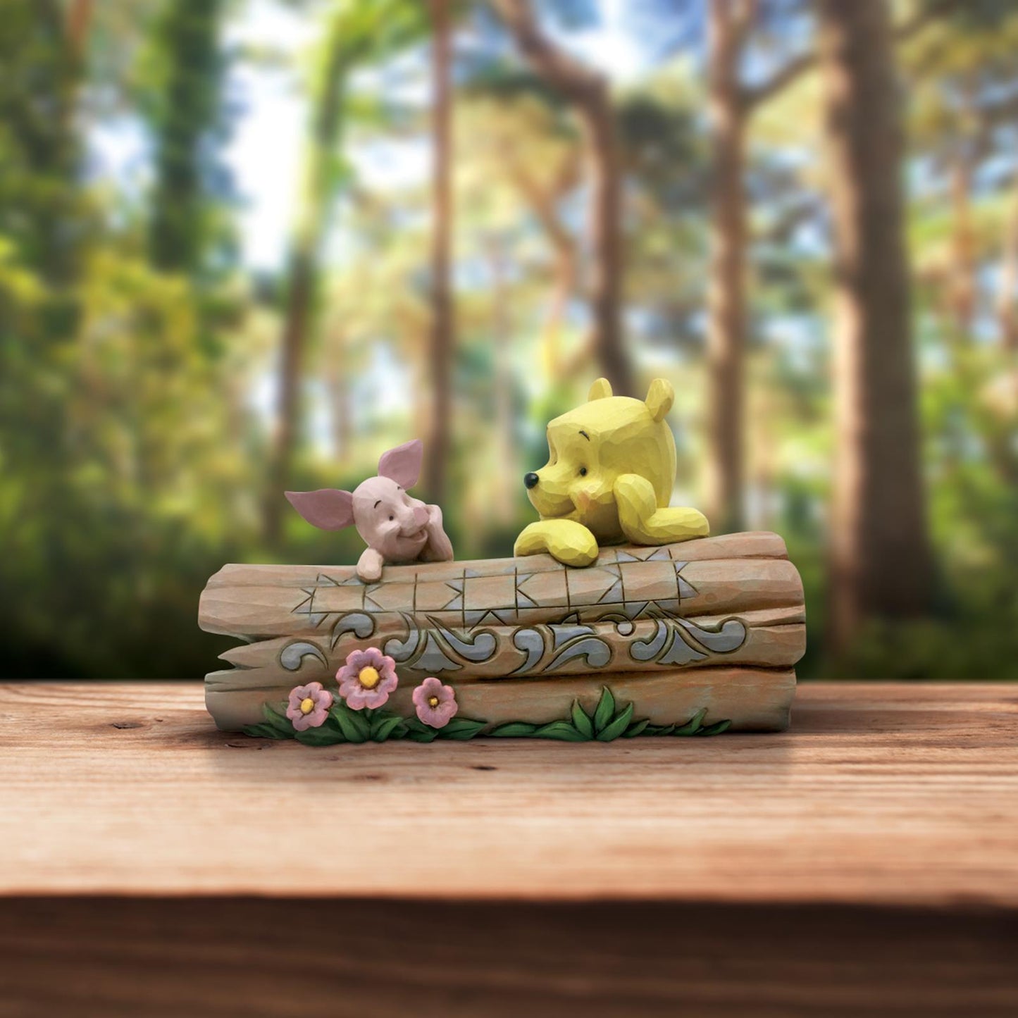 DISNEY TRADITIONS BY JIM SHORE POOH AND PIGLET ON LOG