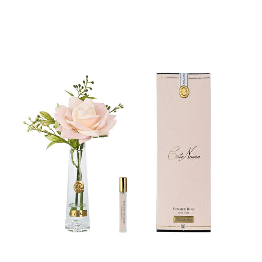 Cote Noire Summer Rose Champagne Pink In Clear Glass With Gold Badge