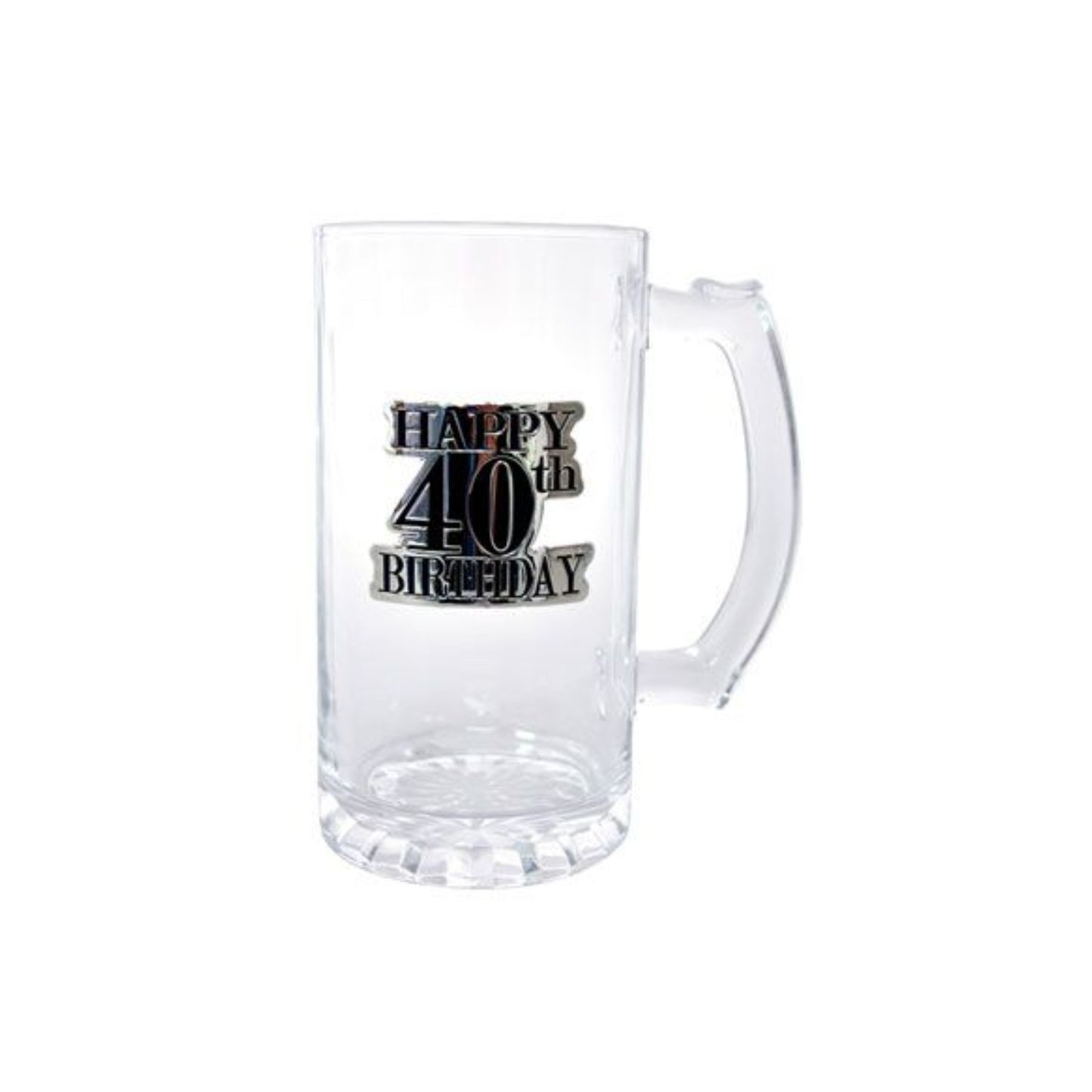 Birthday Beer Stein With Black & Silver Badge 40th