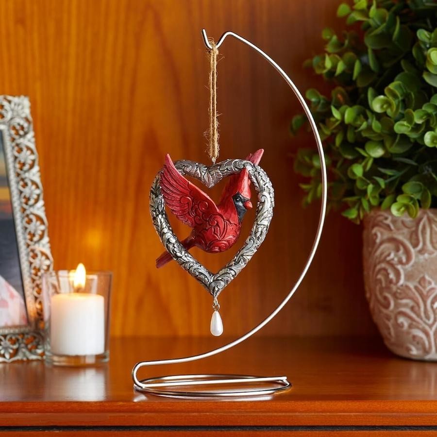 Heartwood Creek By Jim Shore Cardinal In Heart Hanging Ornament