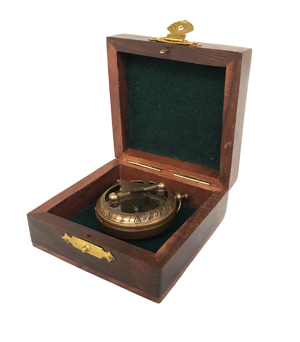 Sundial Metal Push Button Antique Finish