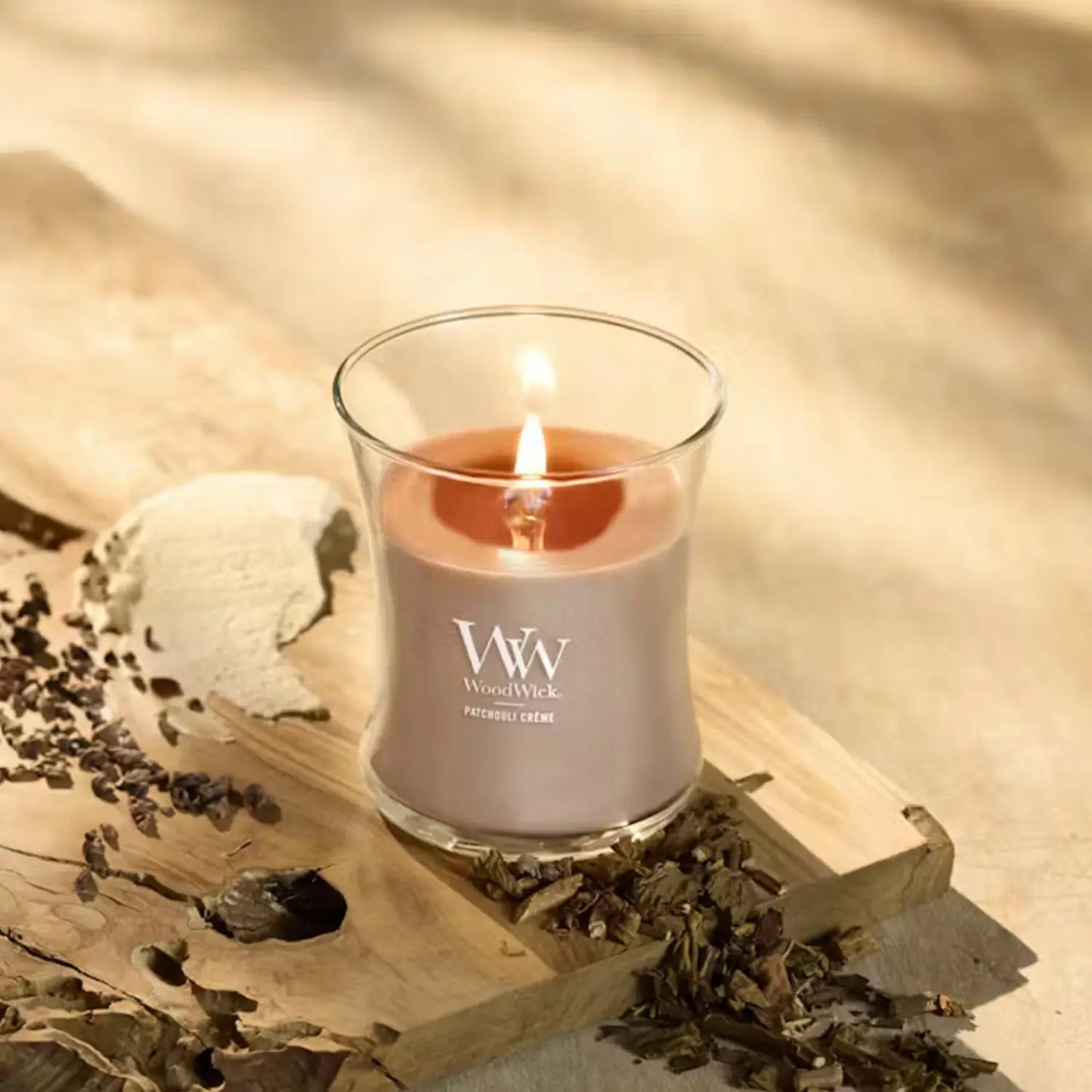 WoodWick Candle Patchouli Crème Medium