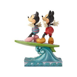 DISNEY TRADITIONS BY JIM SHORE MICKEY MOUSE & MINNIE MOUSE SURFS UP