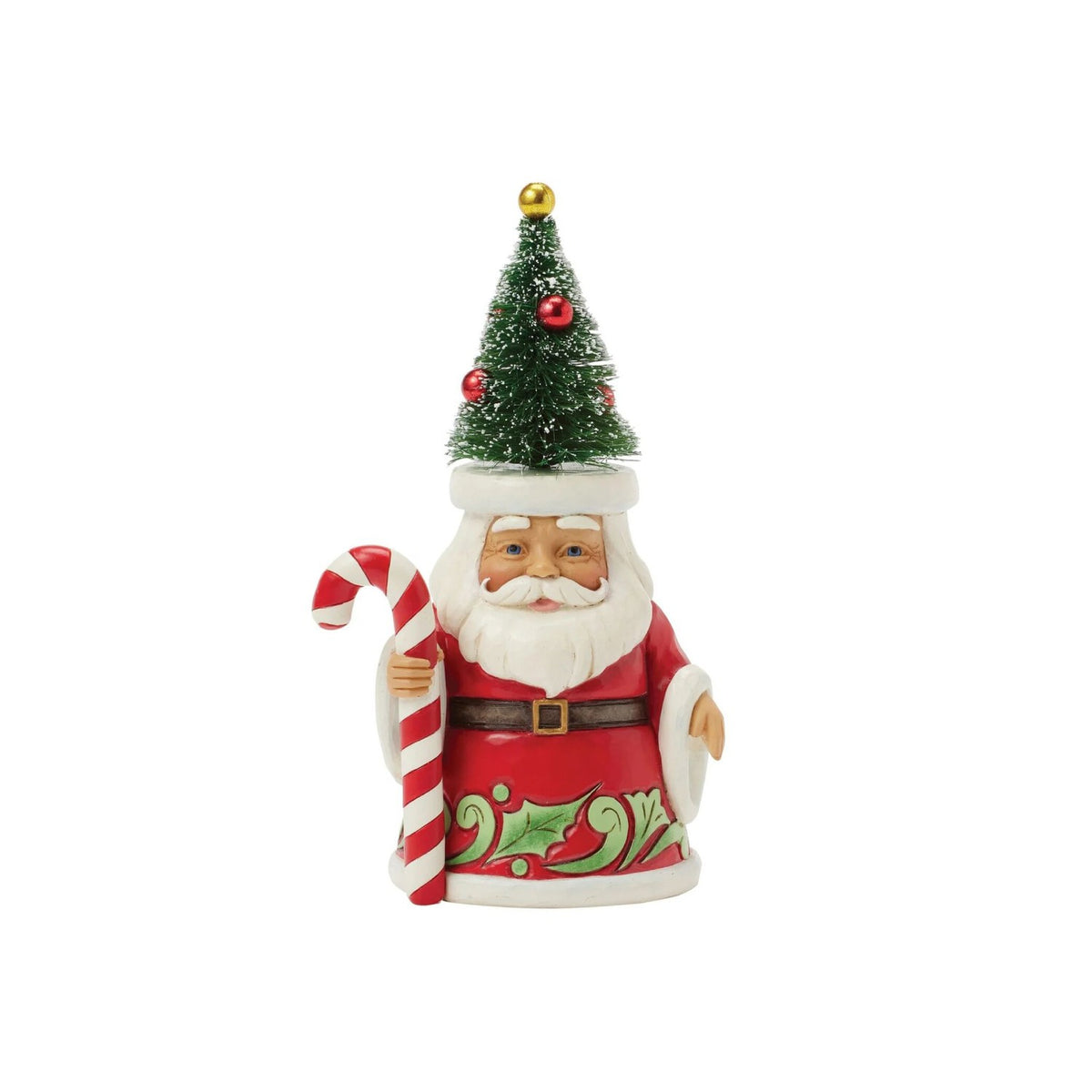 Heartwood Creek By Jim Shore Mini Santa With Sisal Tree & Candy Cane Figurine