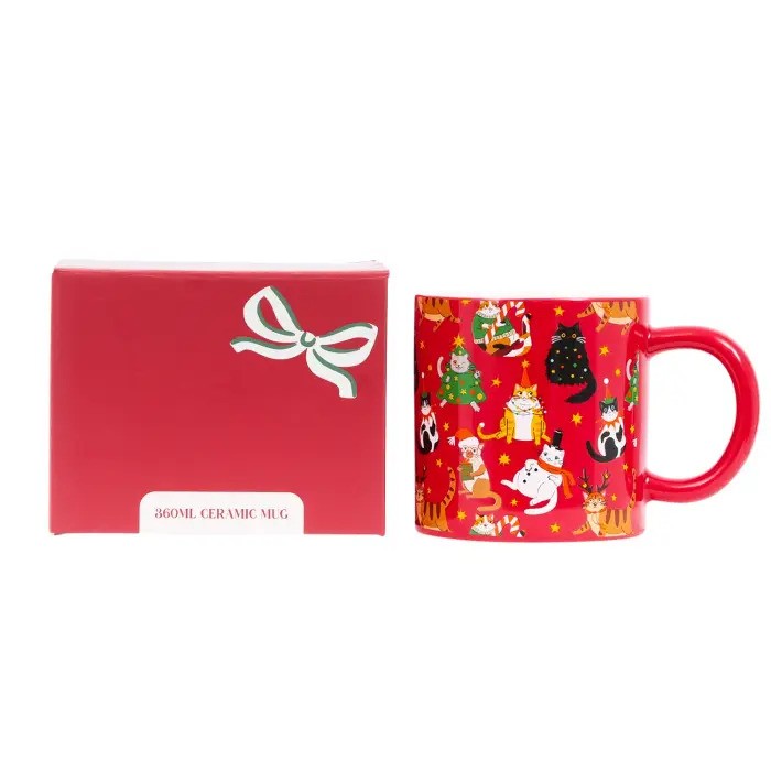 Christmas Mug Festive Cats