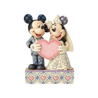 DISNEY TRADITIONS BY JIM SHORE WEDDING MICKEY MOUSE & MINNIE MOUSE TWO SOULS, ONE HEART 7"