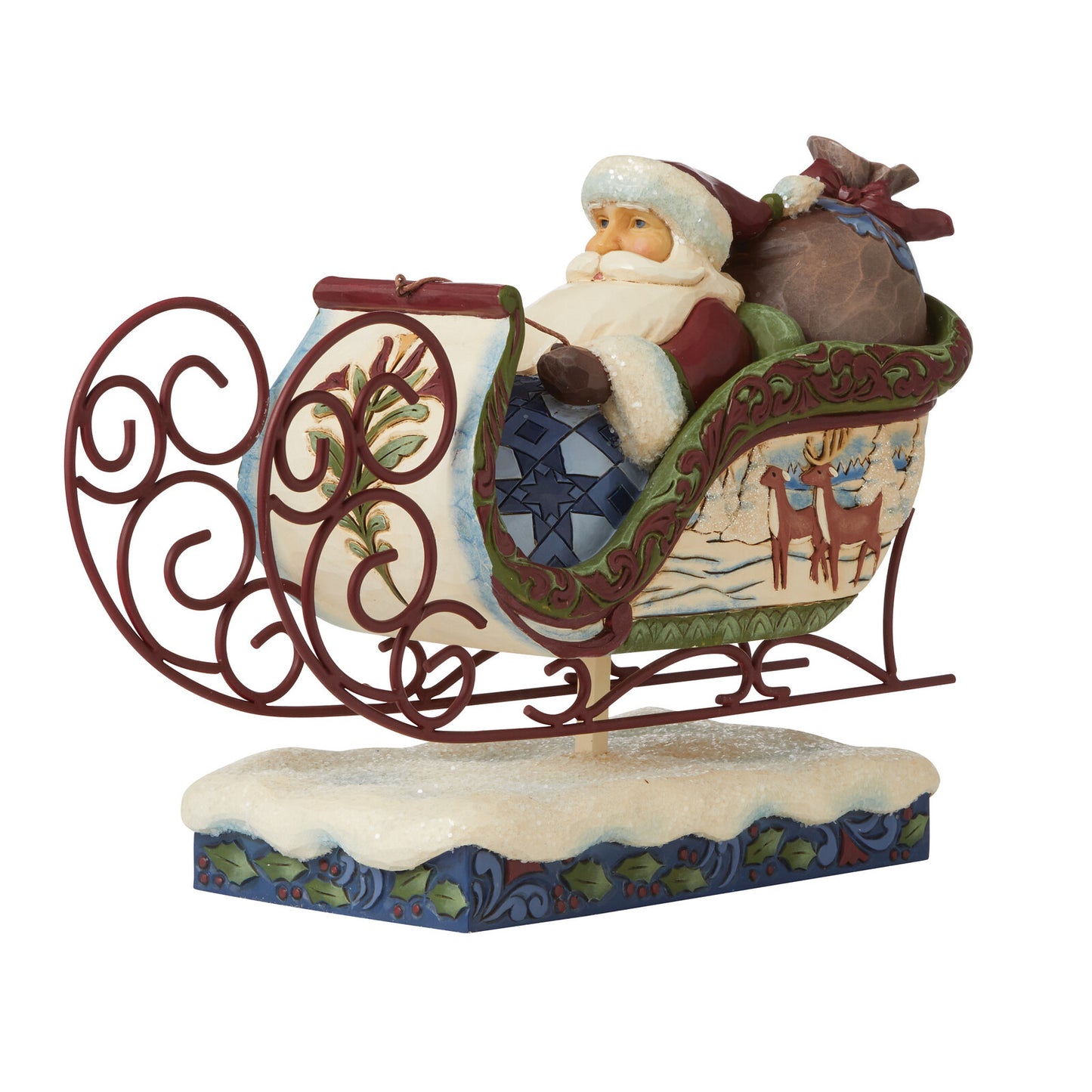 HEARTWOOD CREEK VICTORIAN SANTA IN SLEIGH 18CM