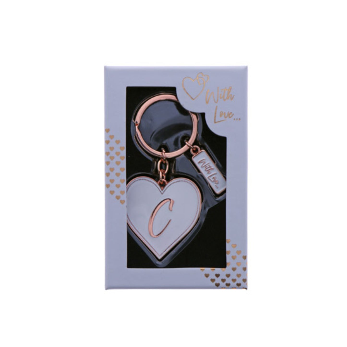 INITIAL KEYRING "C" IN ROSE GOLD