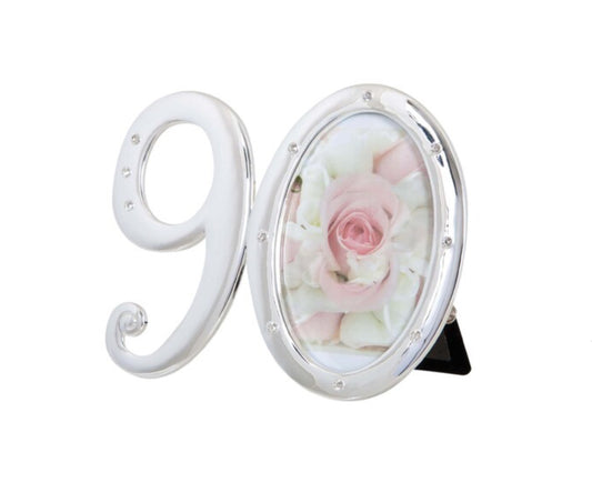 PHOTO FRAME NUMBER 90 WITH DIAMANTES FOR BIRTHDAY OR ANNIVERSARY