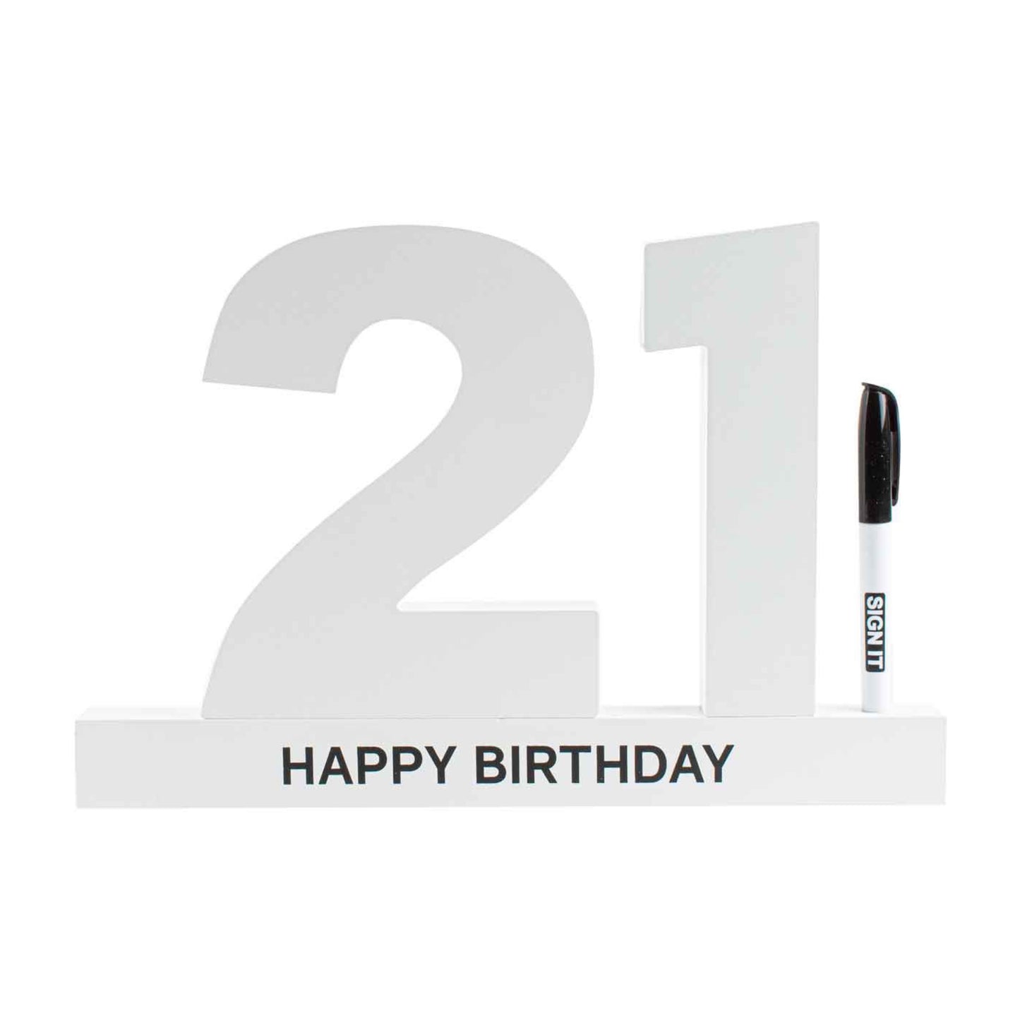 Signature Block White Large 21st Birthday