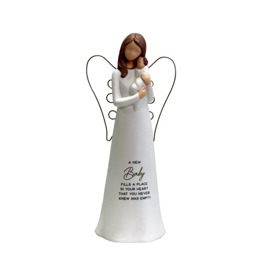 FLOURISH ANGEL CERAMIC WITH WIRE WINGS NEW BABY