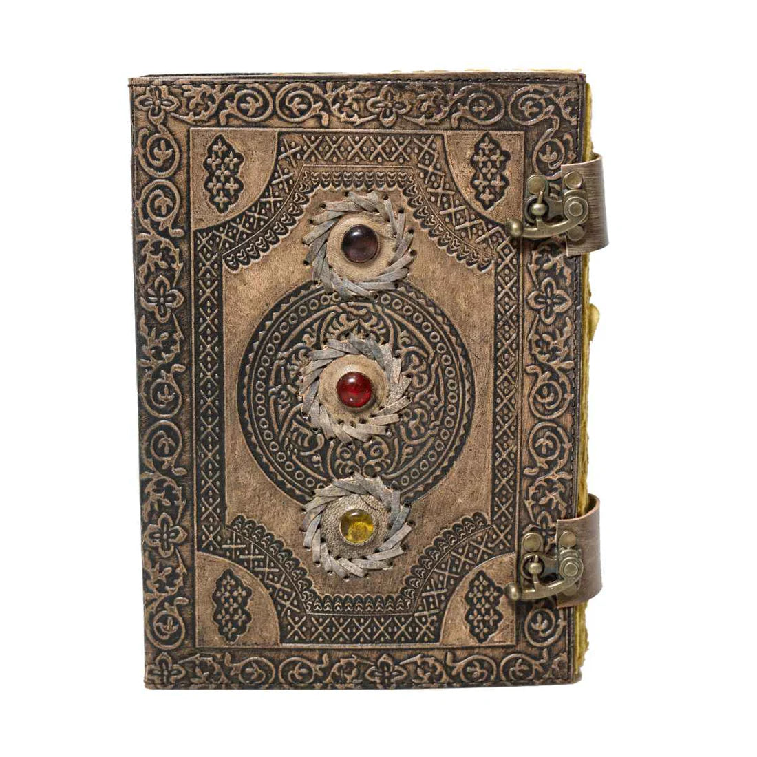Leather Journal Parchment Style Paper With Three Stones