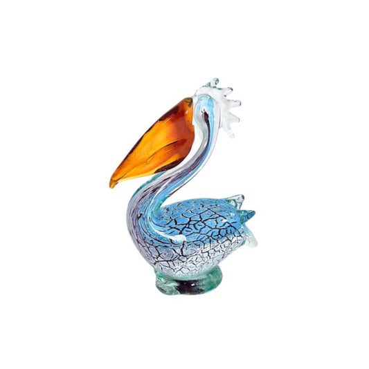 ZIBO ART GLASS PELICAN MINIATURE PETROS